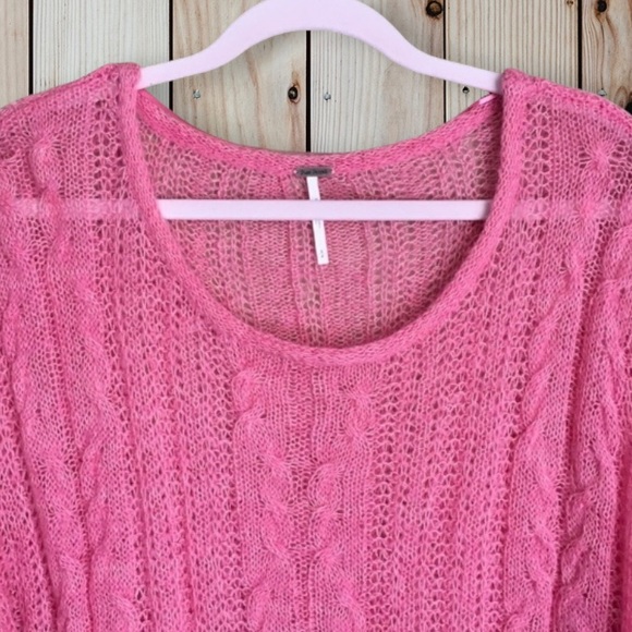 Free People | Angel Soft Pullover Sweater in Bubblegum Pink | Sz S - Picture 3 of 9